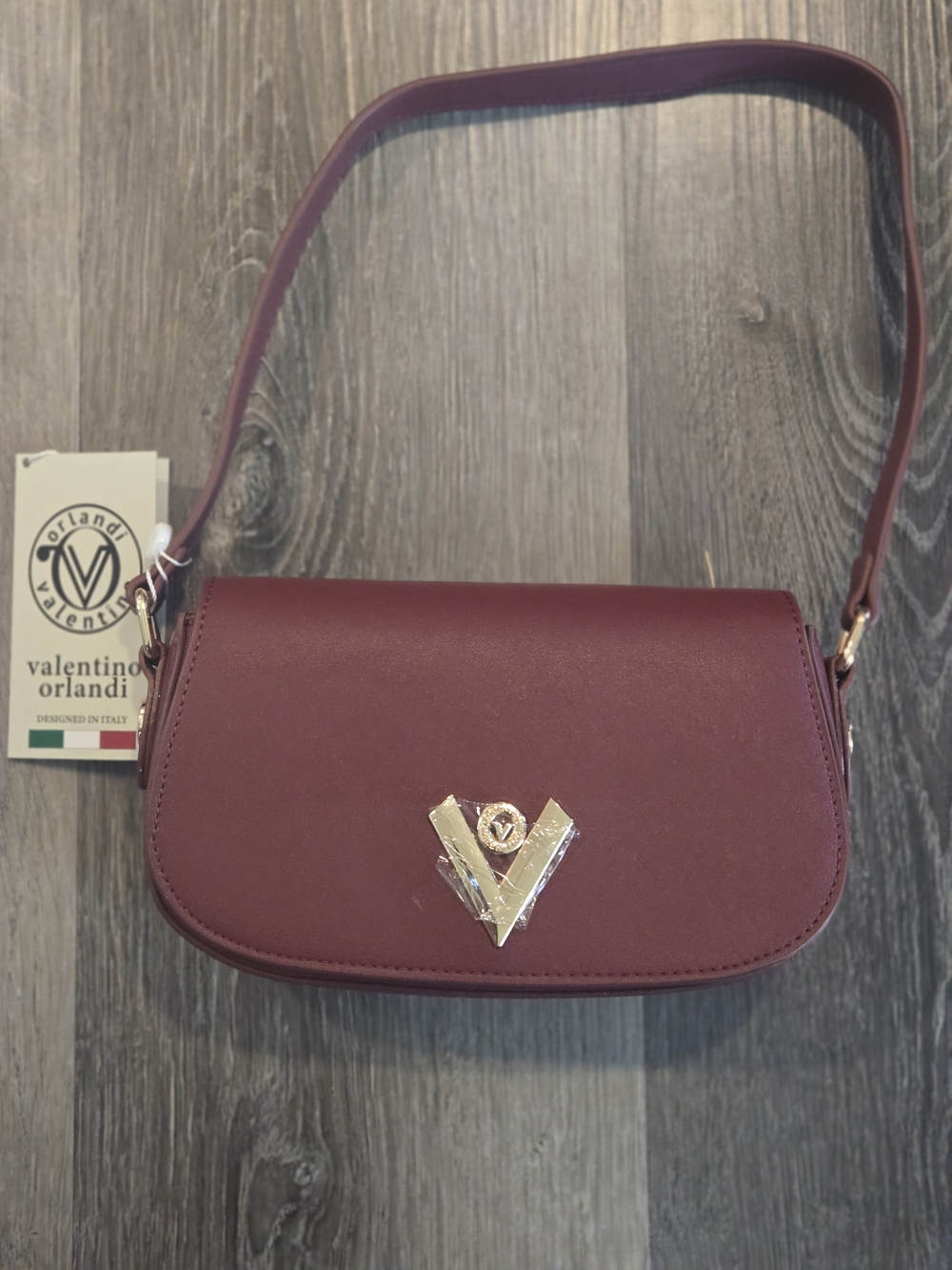 Valentino Orlandi Burgundy Leather Shoulder Bag NWT